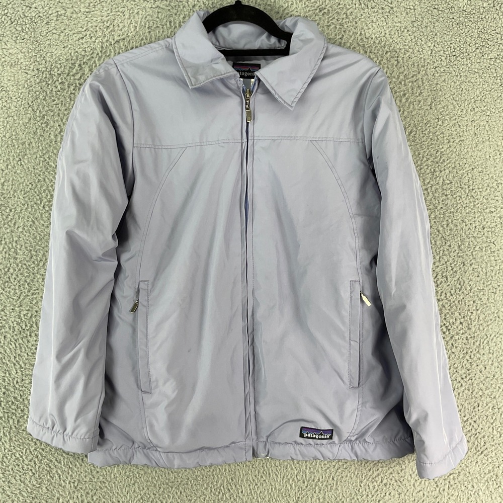 Patagonia Jacket Women Small Lavender Gray Fleece Lined Full Zip 28140F4 Coat